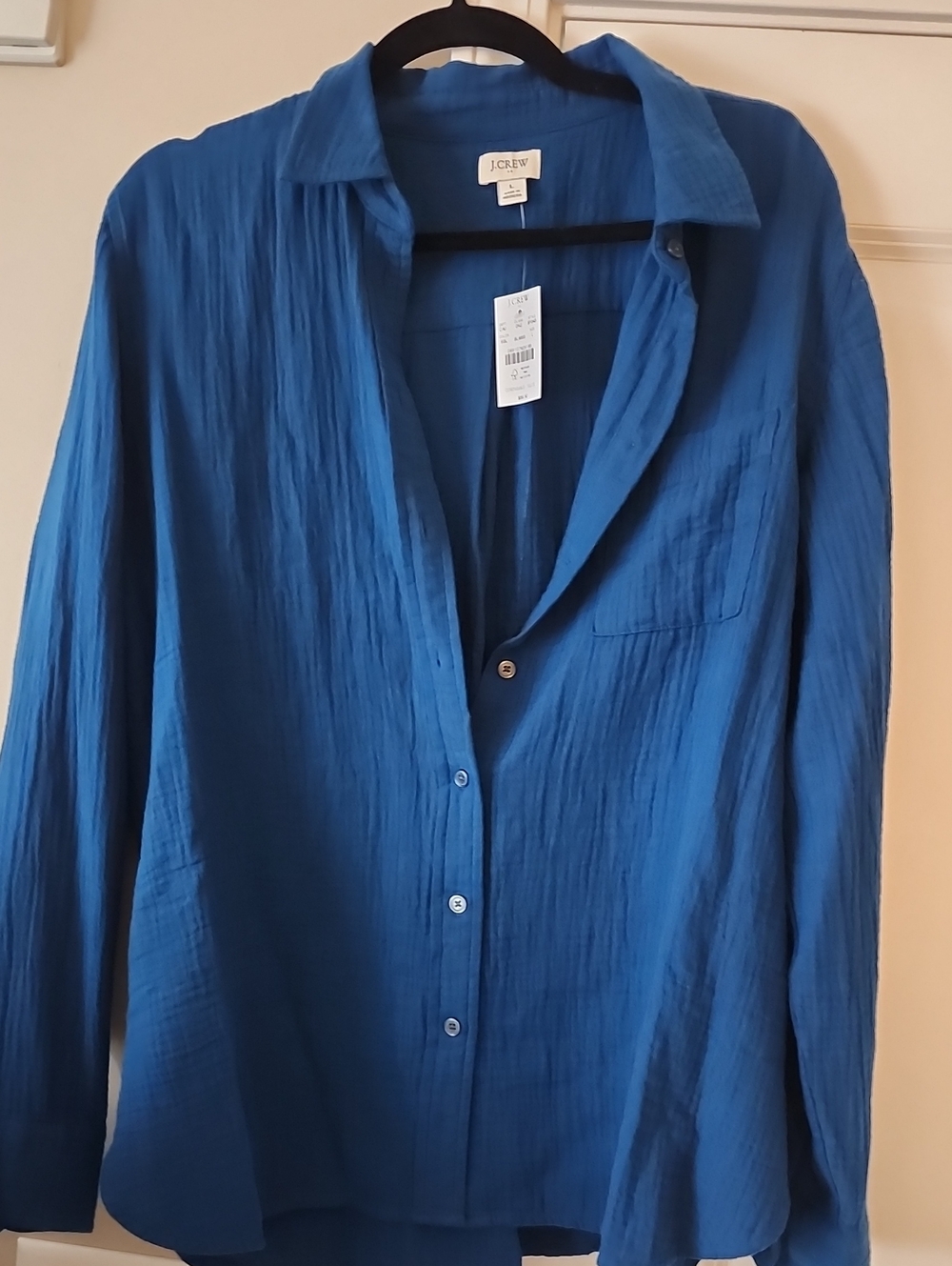 J. Crew Women's Deep Blue Textured Button-Down Shirt